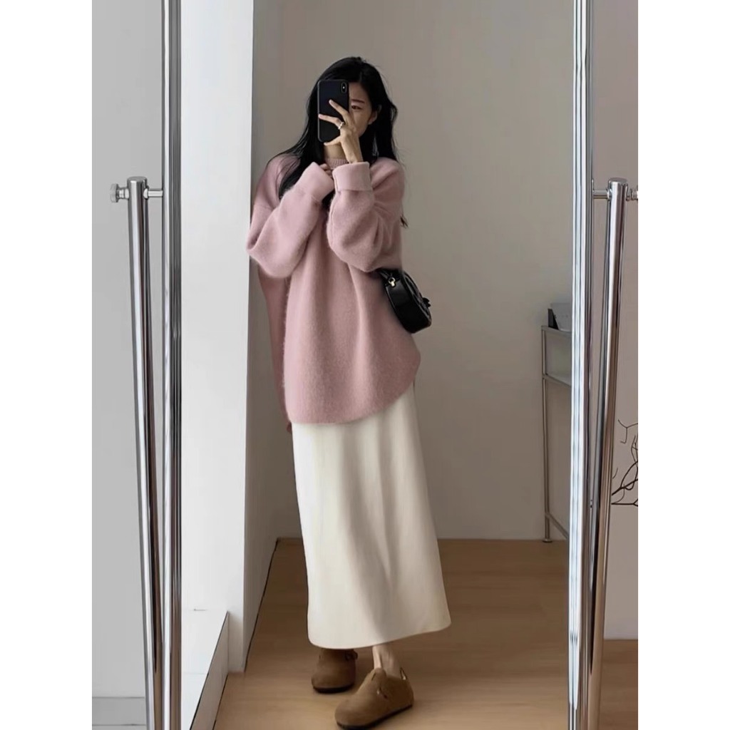 Áo len lông thỏ MINT dáng dài, áo nữ mùa đông giữ nhiệt