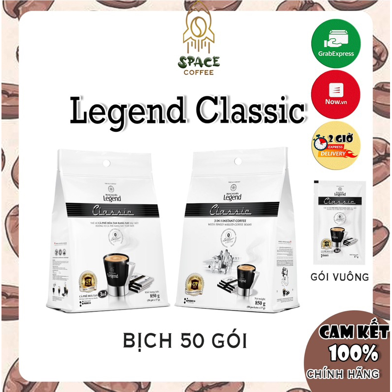 Cà Phê Hòa Tan Legend Classic Bịch 50 Gói, Hộp 12 Gói