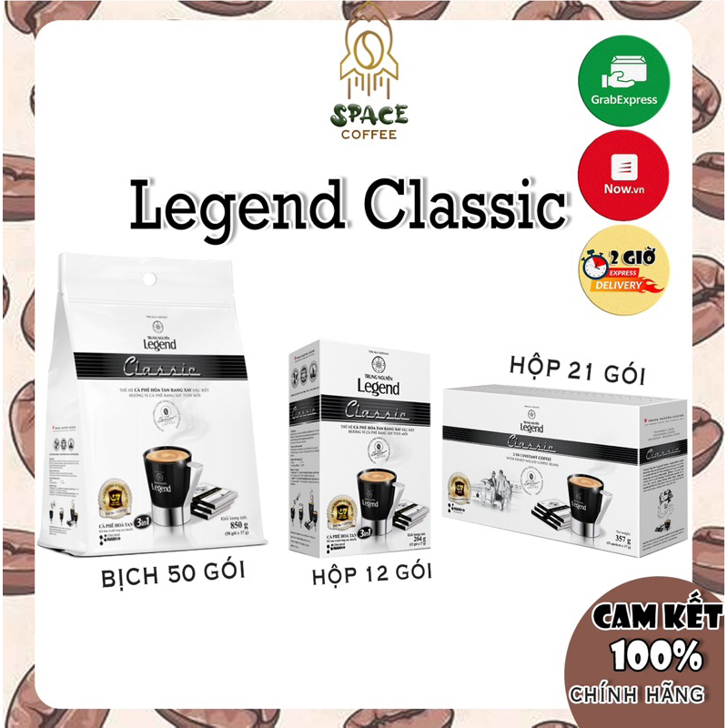 Cà Phê Hòa Tan Legend Classic Bịch 50 Gói, Hộp 12 Gói