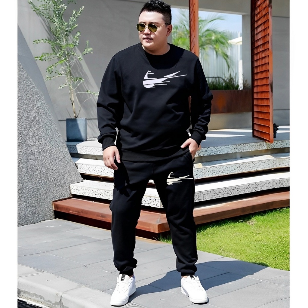 Bộ Thể Thao Nỉ Nam Bigsize 55KG đến 118KG, Đồ Bộ Thu Đông Nam Tay dài co dãn thoáng khí Kiểu Hàn Quốc