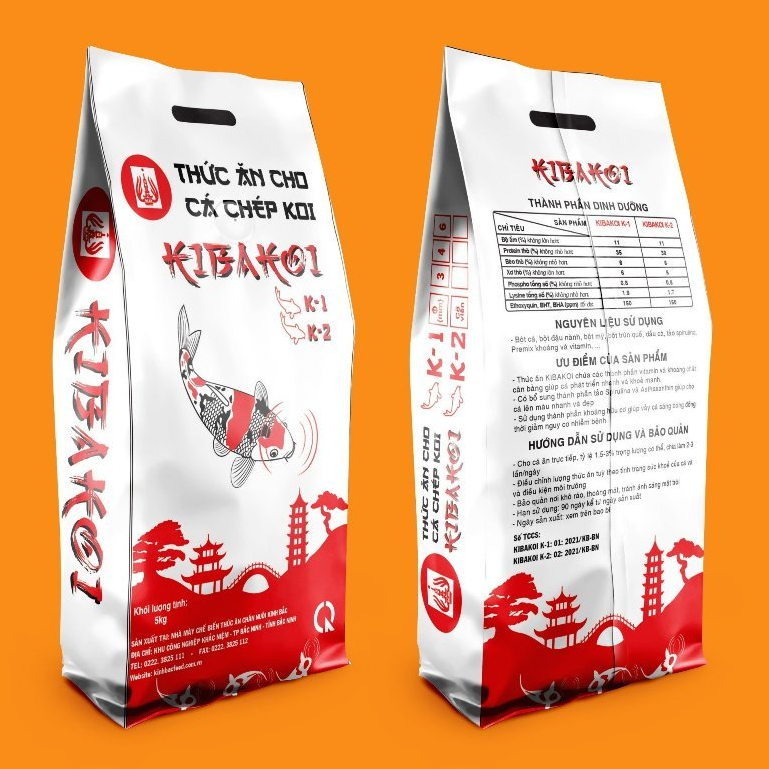 Cám KIBAKOI bao 5 Kg - Giúp Cá Koi tăng trưởng, tăng màu, lên màu chuẩn, body tròn đẹp.