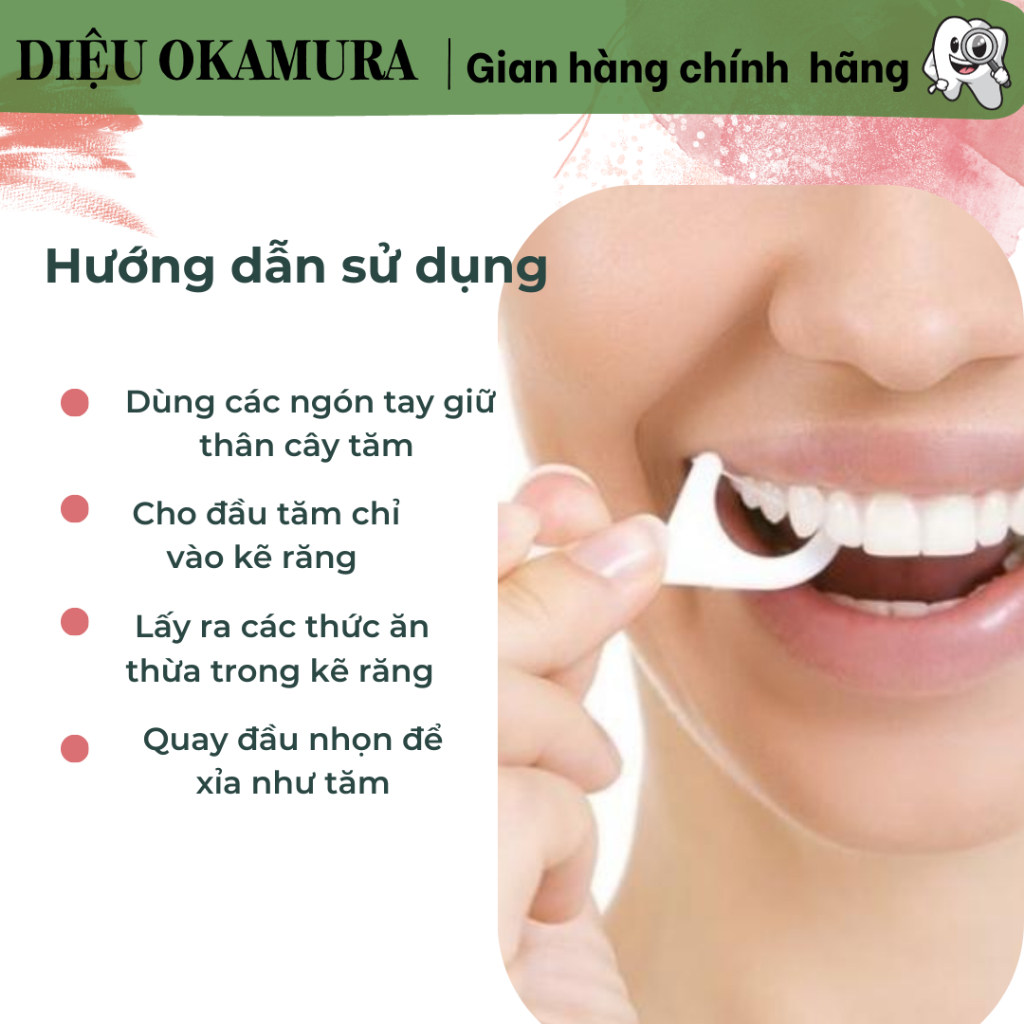 Tăm chỉ nha khoa Okamura chất lượng Nhật Bản gói 50,90 que