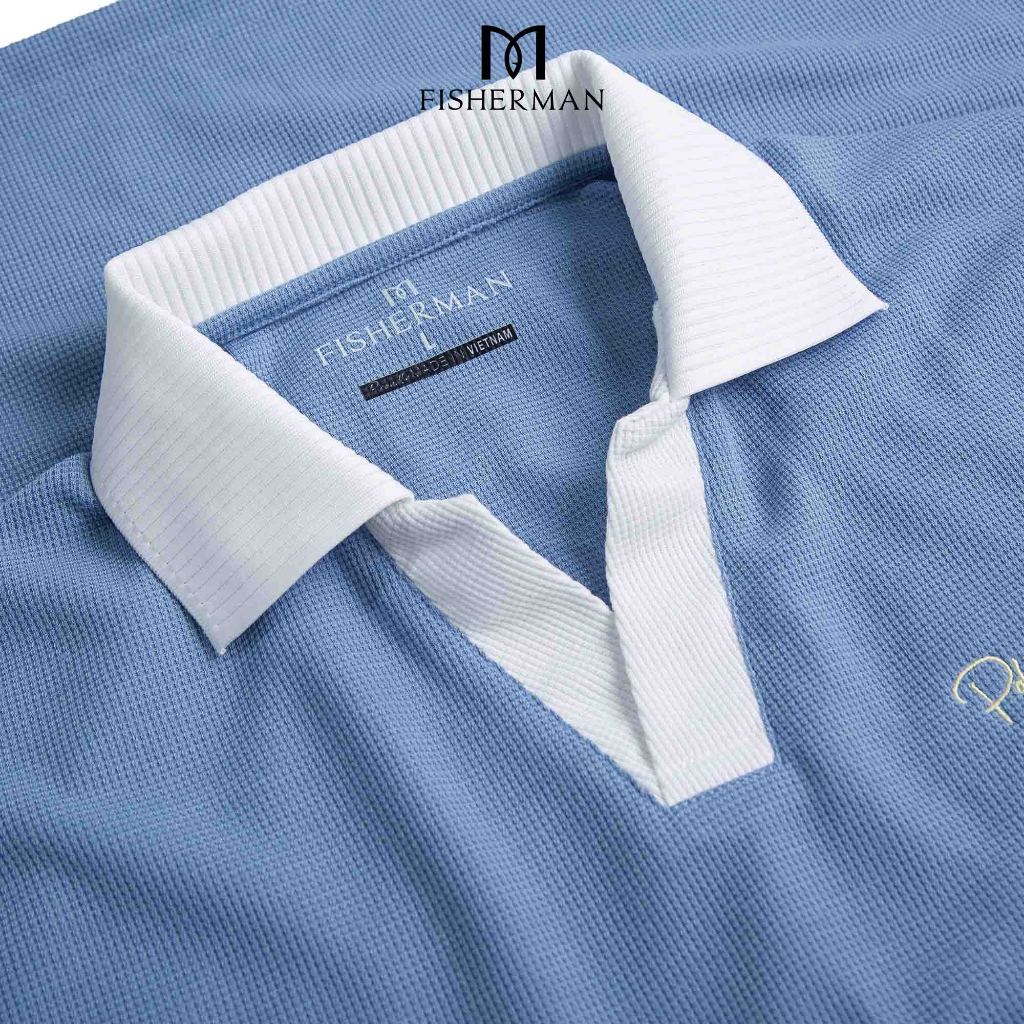 Áo polo nam local brand tay phối màu  phong cách trẻ trung năng động Fisherman