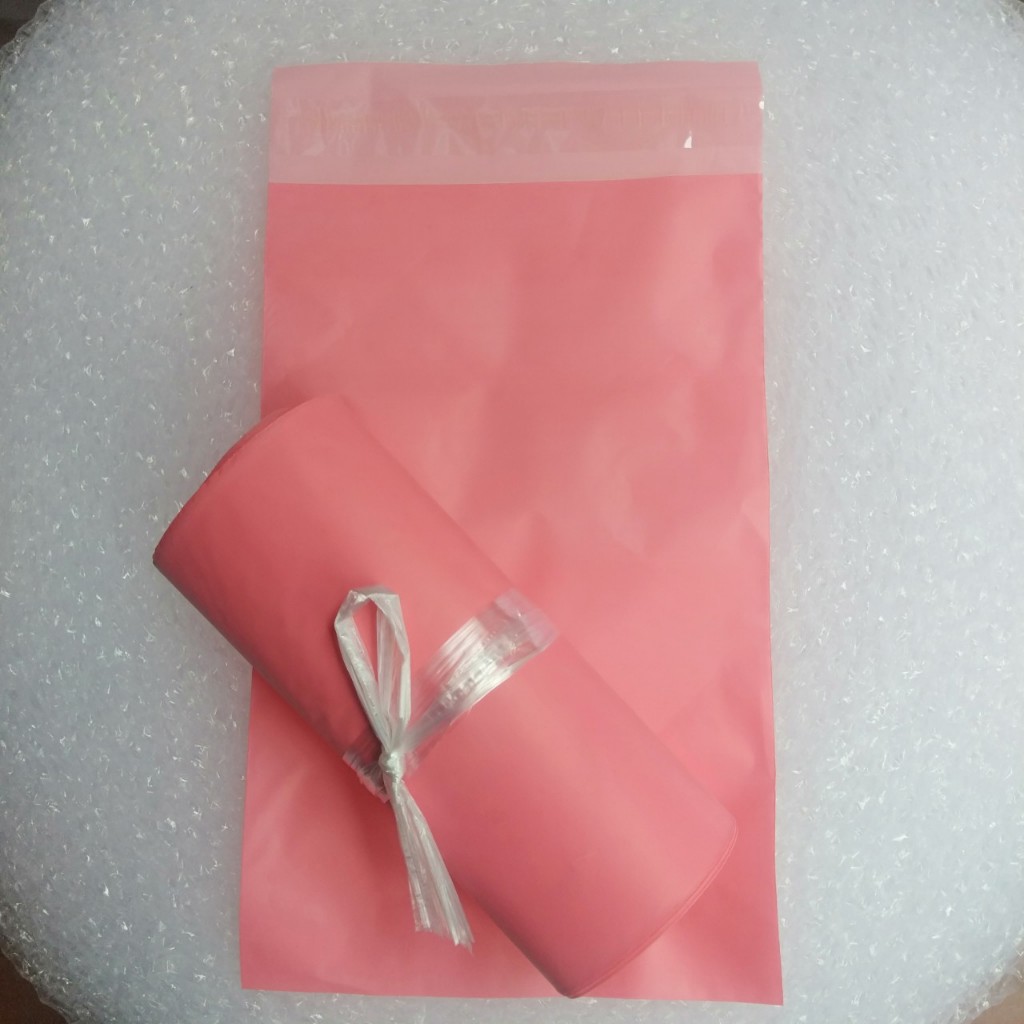1kg Túi gói hàng niêm phong tự dính HT màu hồng phấn
