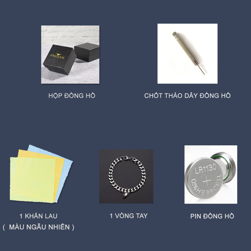 Đồng hồ nam Fngeen F782 mặt vạch đơn giản sang trọng