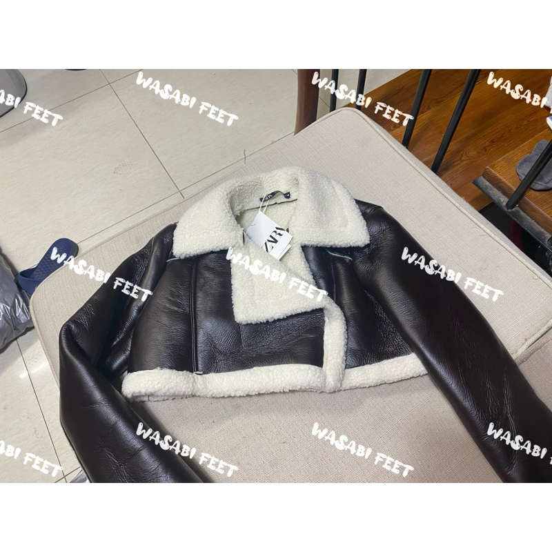 Áo khoác da ZR lót lông cừu