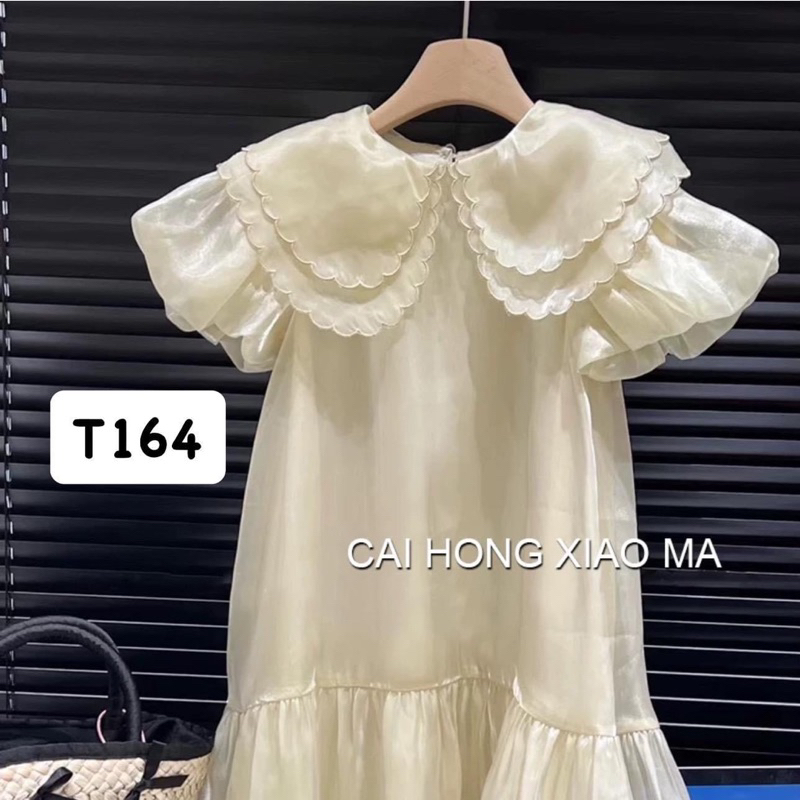 T164 Váy cho bé váy tơ bóng cổ cánh tiên cho bé gái