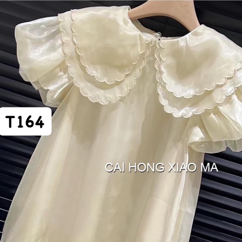 T164 Váy cho bé váy tơ bóng cổ cánh tiên cho bé gái