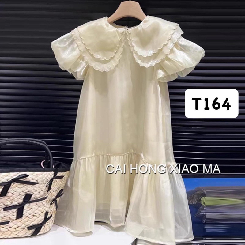 T164 Váy cho bé váy tơ bóng cổ cánh tiên cho bé gái