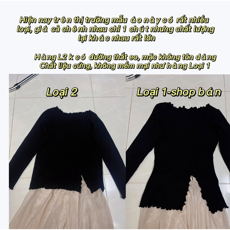 Áo len tiểu thư viền sóng