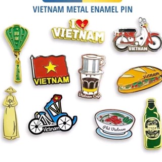Pin cài áo kim loại , huy hiệu ghim cài túi hình lưu niệm Việt Nam - Enamel pin , pins
