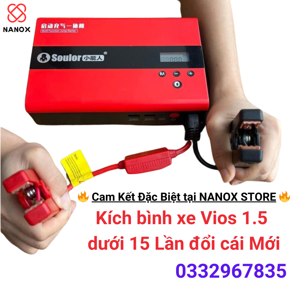 Kích Bình - Bơm Hơi - Sạc Dự Phòng - Đèn Pin - Dung Lượng 119800 mAh - 4 trong 1 - Chính Hãng SOULOR