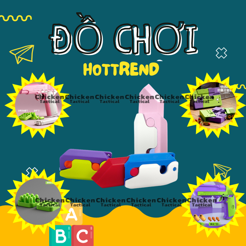 Đồ chơi súng M1911 cà rốt in 3D hot trend vui nhộn