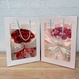 Bó hoa hồng nhũ kim tuyến lấp lánh quà tặng người thương dịp valentine, 8/3, 20/10...