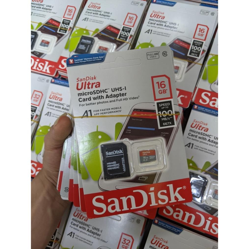 Thẻ Nhớ MicroSD 128GB / 64GB / 32GB / 16GB / 8GB / 4GB , Thẻ Nhớ SanDisk Tốc Độ Cao Ultra Class 10 667x 100MB/s