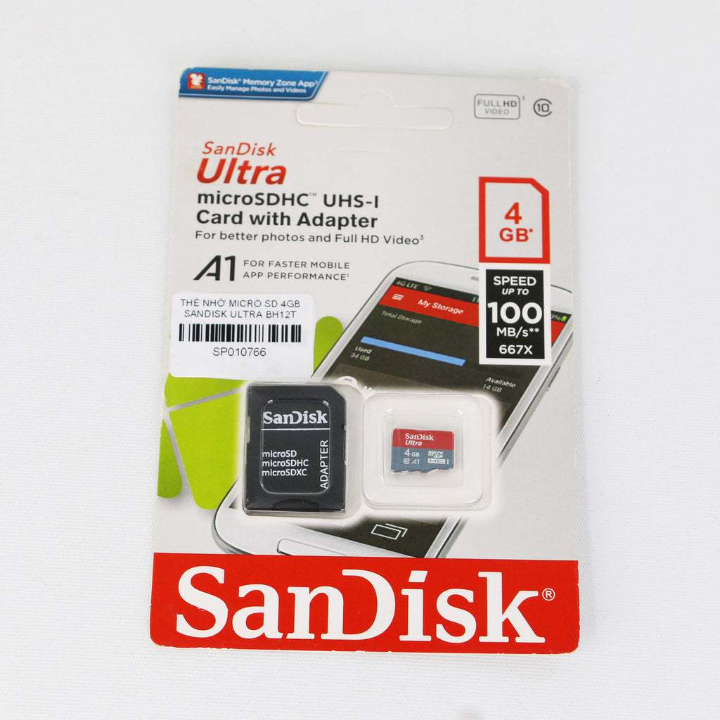 Thẻ Nhớ MicroSD 128GB / 64GB / 32GB / 16GB / 8GB / 4GB , Thẻ Nhớ SanDisk Tốc Độ Cao Ultra Class 10 667x 100MB/s