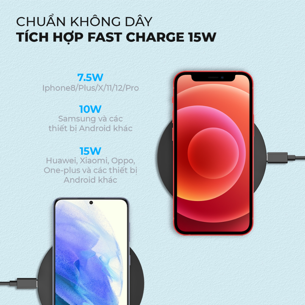 Đế sạc không dây Energizer 15W kèm cáp TypeC - WCP105