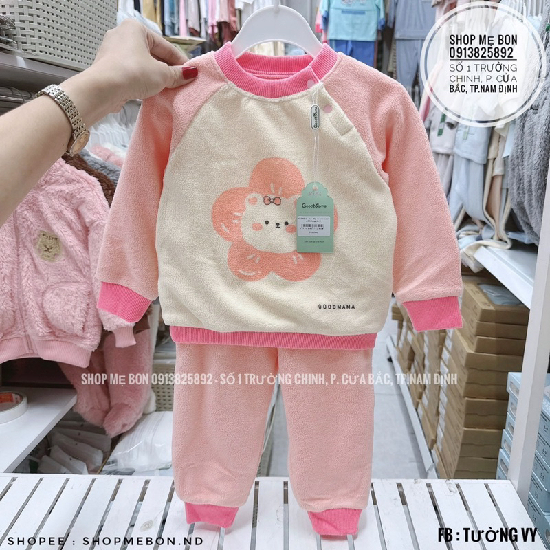 Bộ nỉ dài tay Goodmama mềm ấm cho bé trai, bé gái