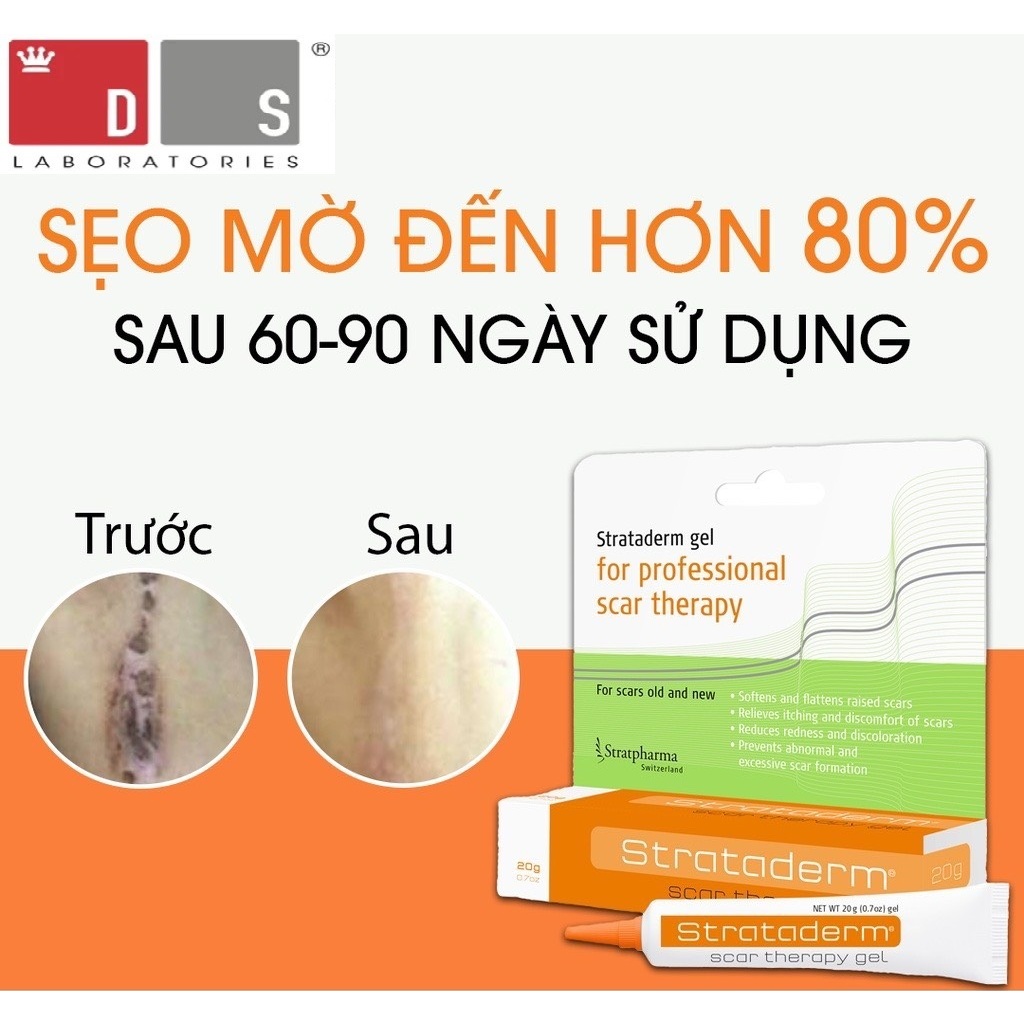 Kem làm mờ sẹo thâm, rỗ, lõm Strataderm Thuỵ Sĩ