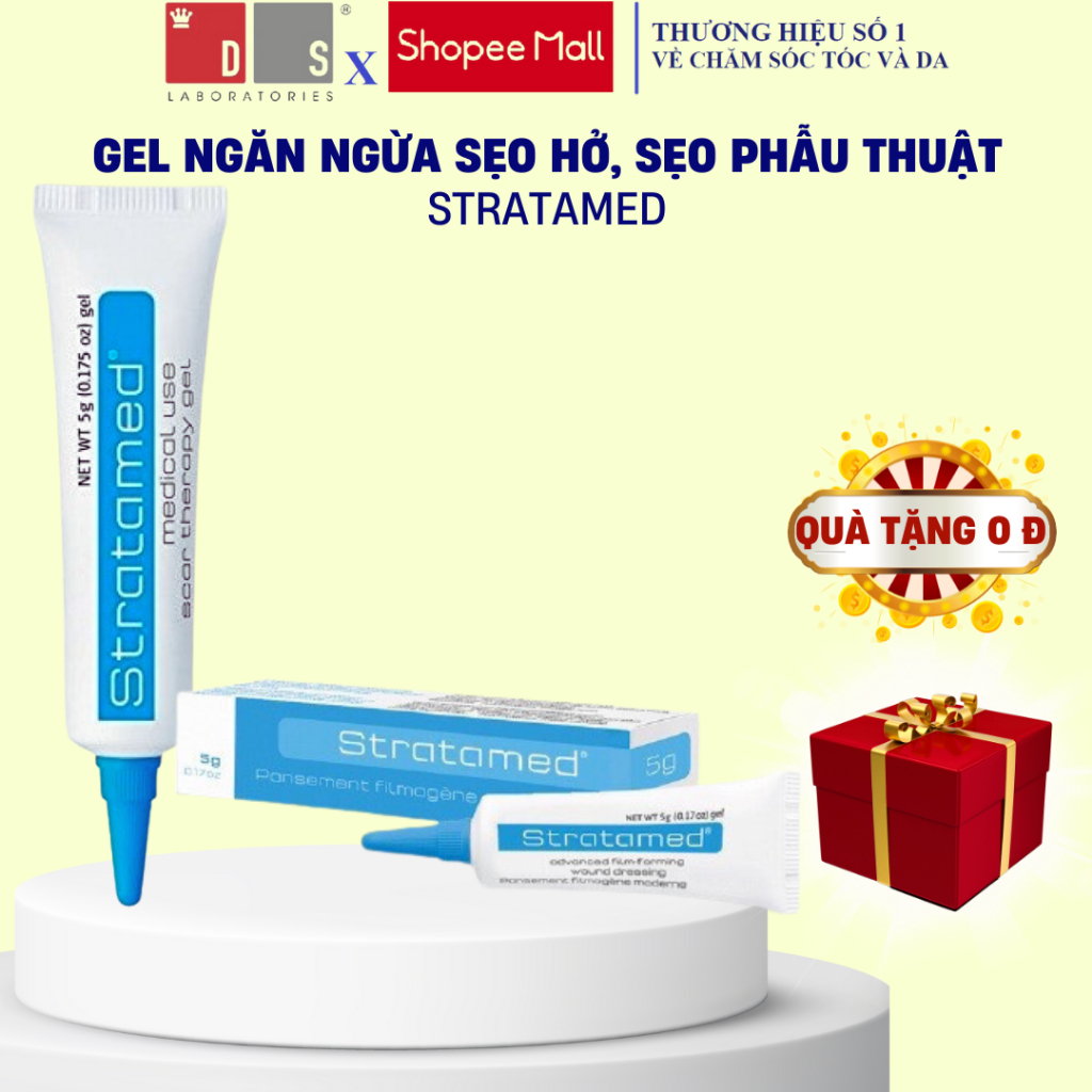 Gel phục hồi vết thương hở sau phẫu thuật, ngăn ngừa sẹo thâm, sẹo rỗ, sẹo lõm, sẹo phì đại Stratamed Thuỵ Sĩ