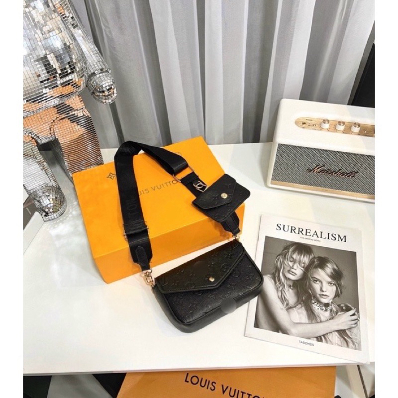 Sét túi đôi đeo chéo in chìm siêu xinh tiện lợi, hàng đẹp chuẩn như hình siêu hot 2023