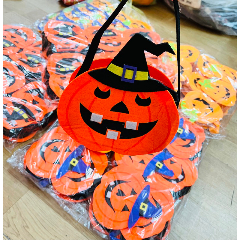 Giỏ bí ngô xách đựng kẹo chơi lễ hội halloween / giỏ xách bí ngô hoá trang HALLOWEEN