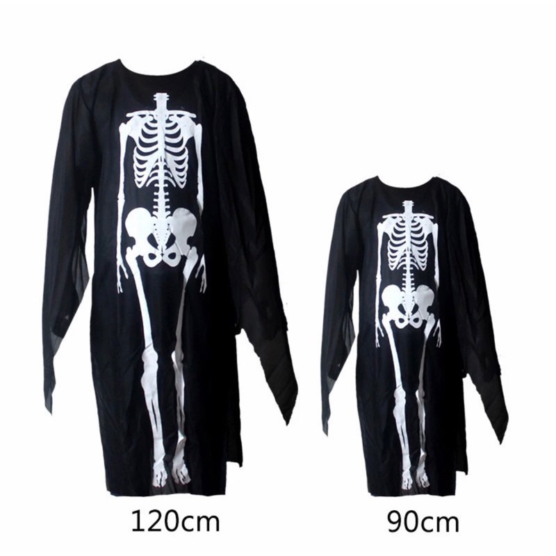 Trang phục halloween áo xương kèm mặt nạ hoá trang / Áo xương ma cosplay