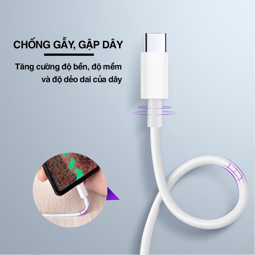 Cáp sạc điện thoại FYEO - sạc nhanh, sạc tiêu chuẩn tương thích với Iphone, Samsung, Oppo, Xiaomi.