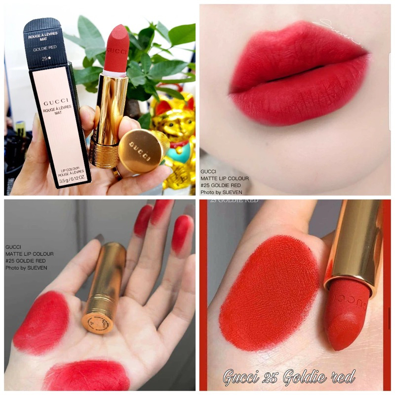 🌸 Gucci Rouge Intense Lip Colour Sample - Mẫu thử son màu 25 Goldie Red