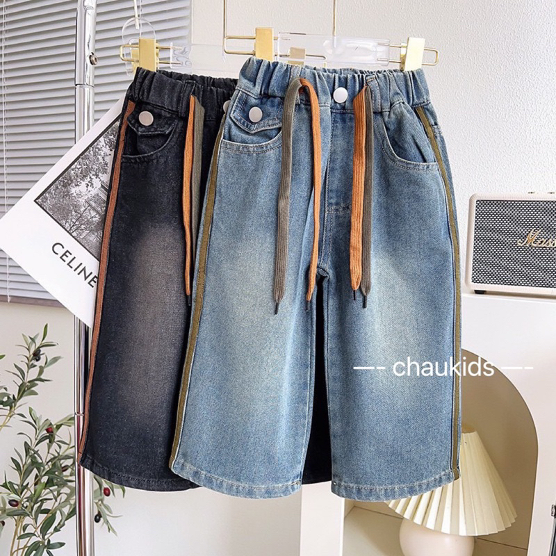 Quần jean dài ống suông cho bé gái vải jean mềm đẹp