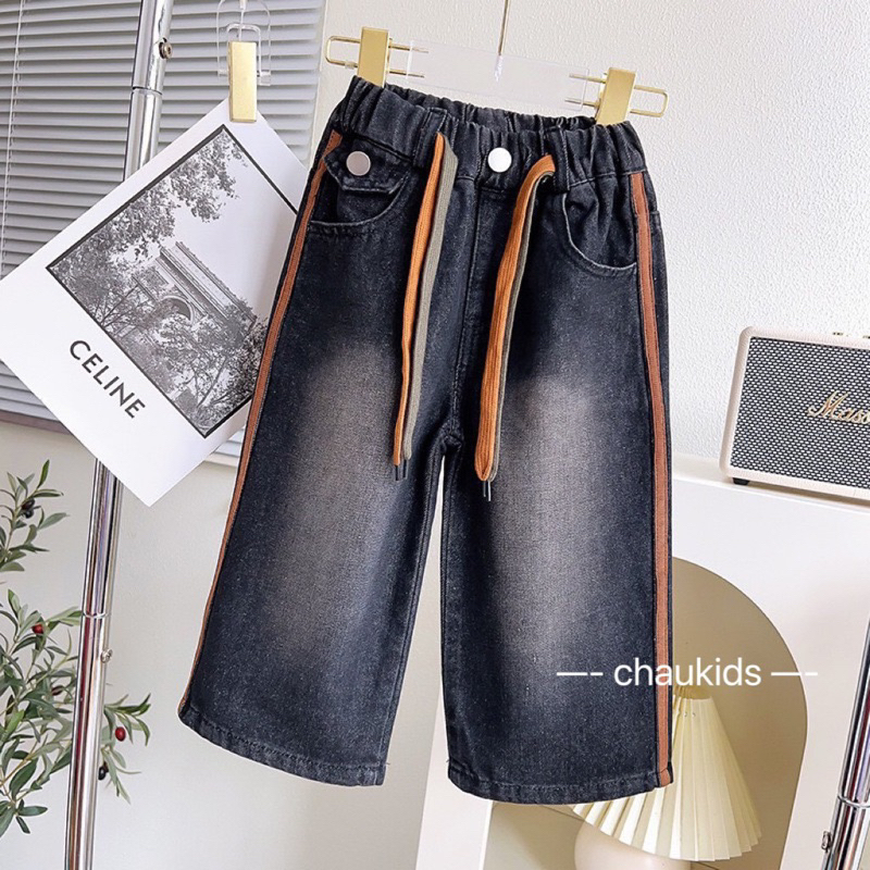 Quần jean dài ống suông cho bé gái vải jean mềm đẹp