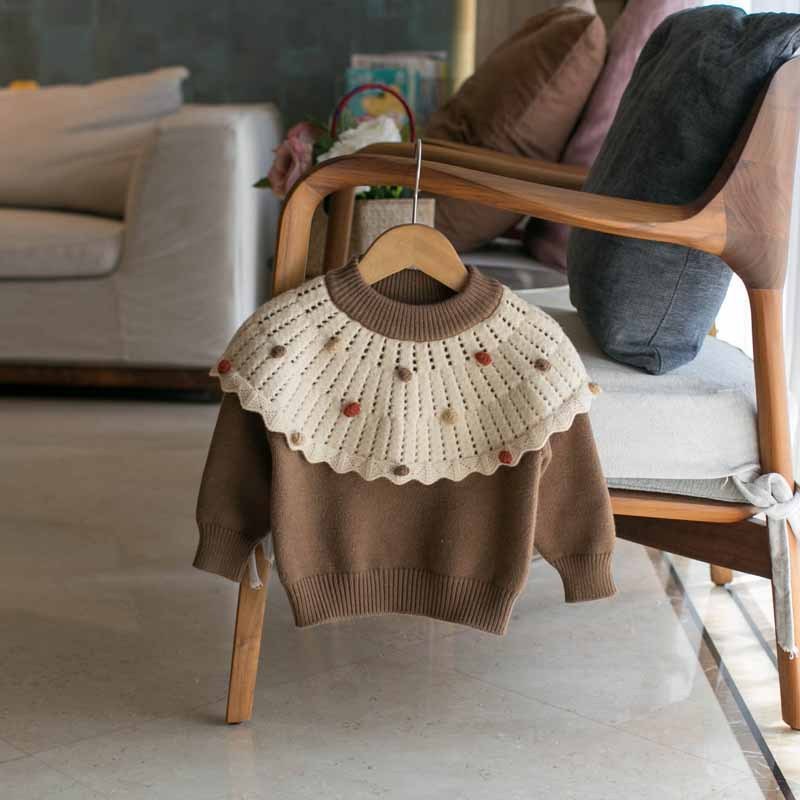 Aó len cách điệu siêu dễ thương cho bé gái mùa thu đông G28