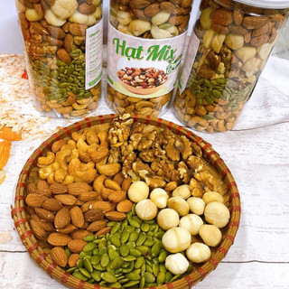 500g Hạt mix (5 loại hạt: hạnh nhân, macca, óc chó,hạt điều, bí)