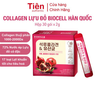 Collagen Lựu Đỏ kết hợp Bổ sung lợi khuẩn Collagen Lựu Đỏ Hàn Quốc 30 Gói Chính Hãng - Bột Collagen Lựu