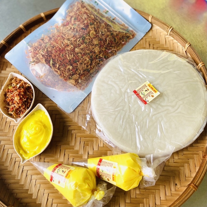 SET BÁNH TRÁNG PHƠI SƯƠNG DẺO- MUỐI TÔM HÀNH PHI BƠ BÉO NGẬY