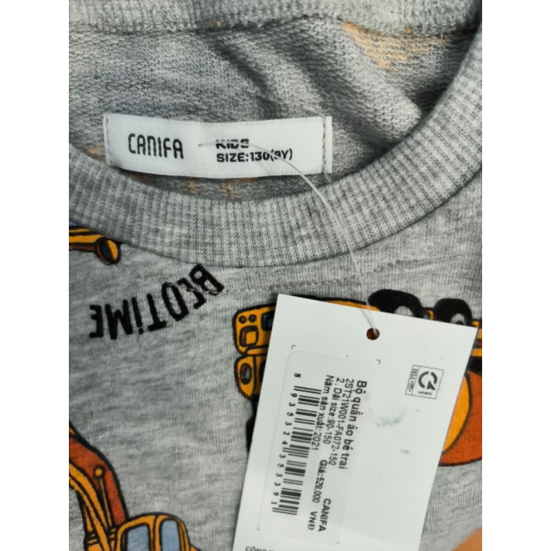 Bộ nỉ bé trai in hình Canifa