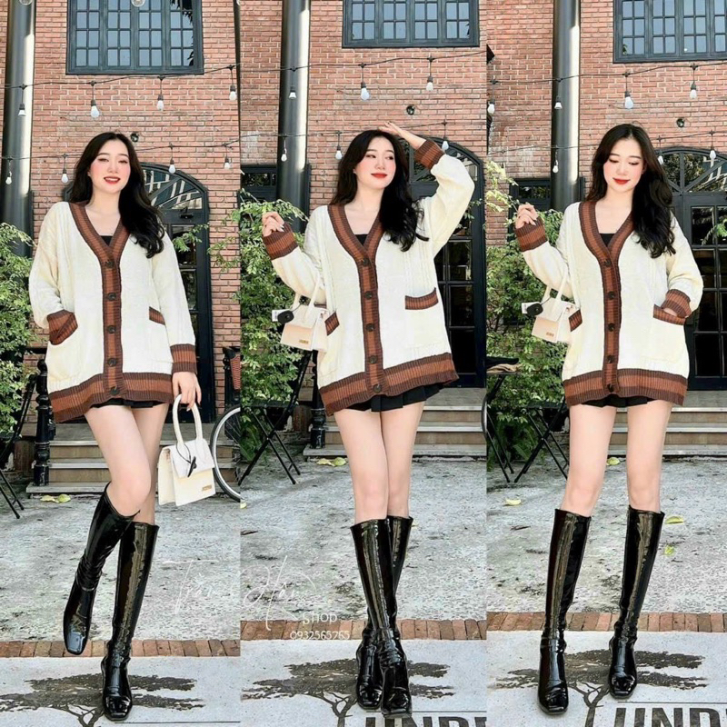 Áo khoác len lông viền 3 mầu