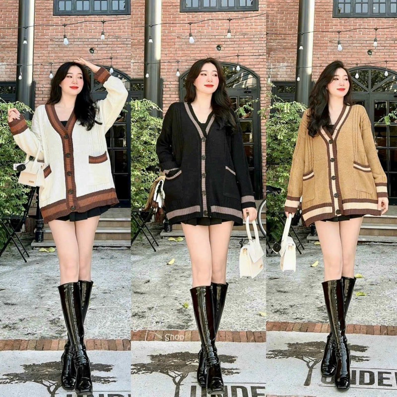 Áo khoác len lông viền 3 mầu