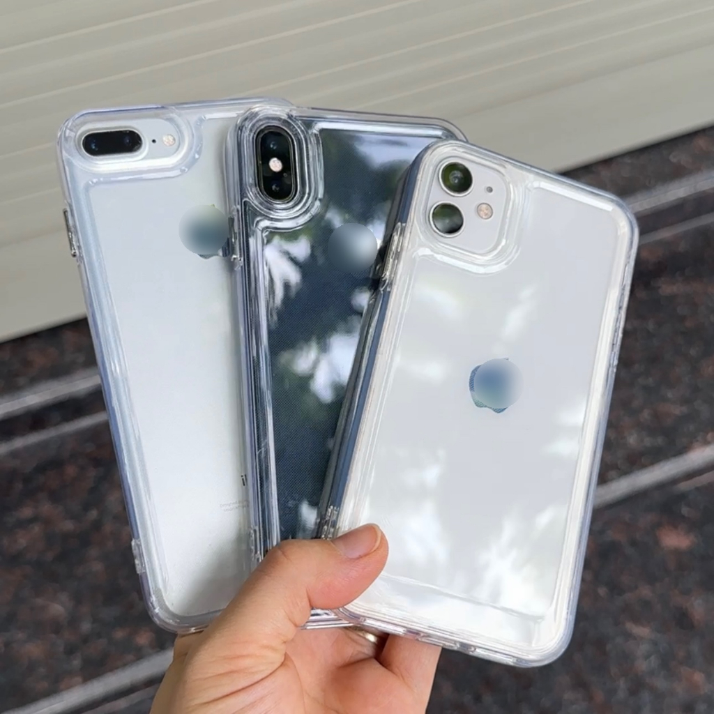 Ốp iphone dẻo viền vuông nút bấm kim loại 7/8/Se/7plus/8plus/x/xs/Xr/xsmax/11/12/13/14/15/pro/max/plus/Promax