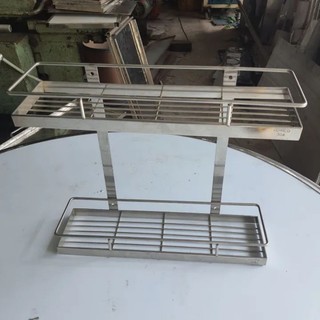Kệ để gia vị treo 2 tầng inox 304 cao cấp.