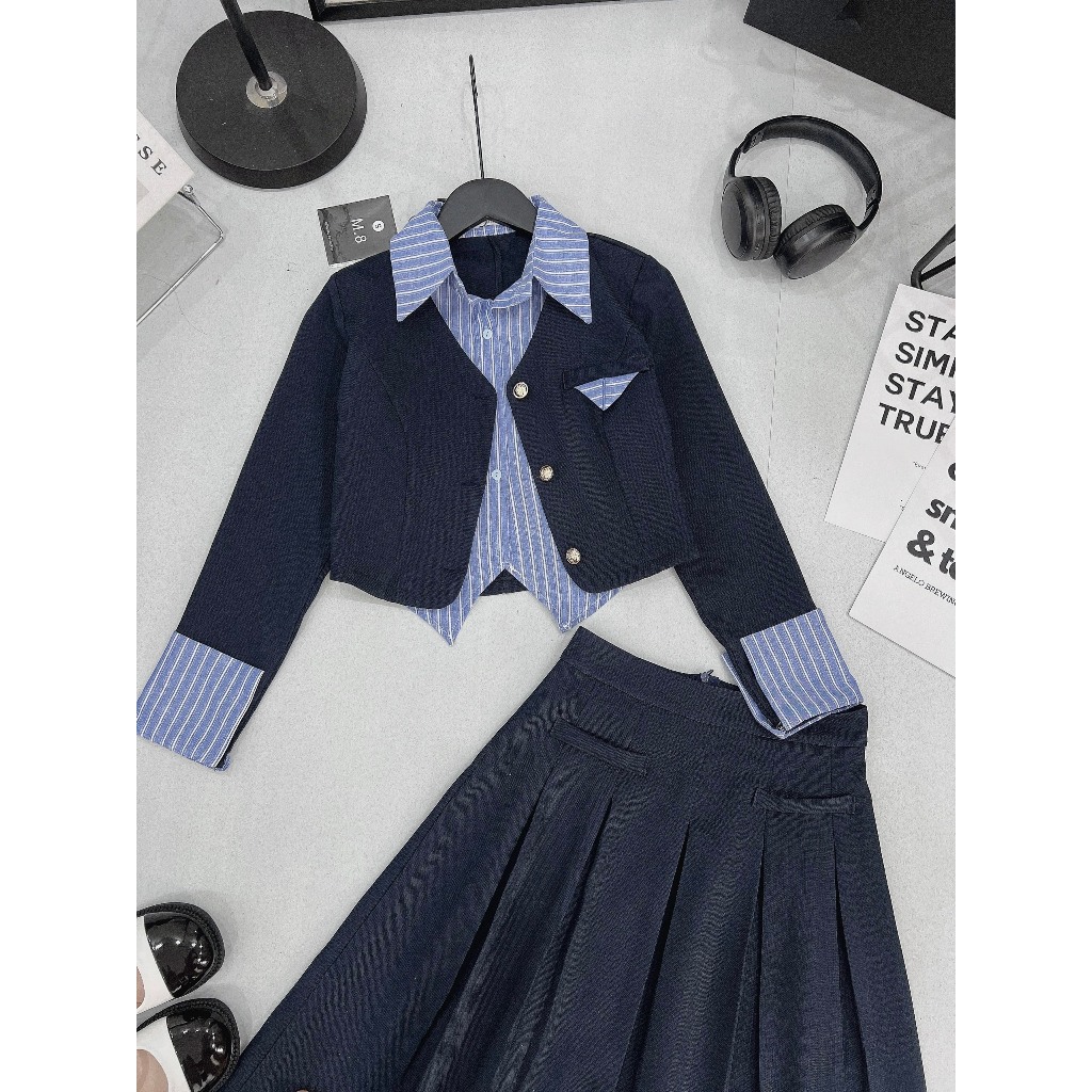 Sét bộ phối chân váy li 2 lớp - 247store.vn - Setdadangdai1320_P13K20