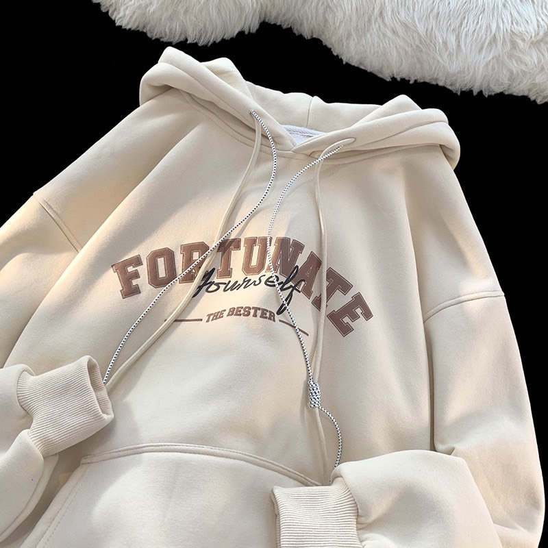 Áo Hoodie nam nữ FORTUNATE APT Unisex Áo khoác hoodie nỉ bông From rộng Mũ to 2 lớp dây rút bản đôi mới nhất