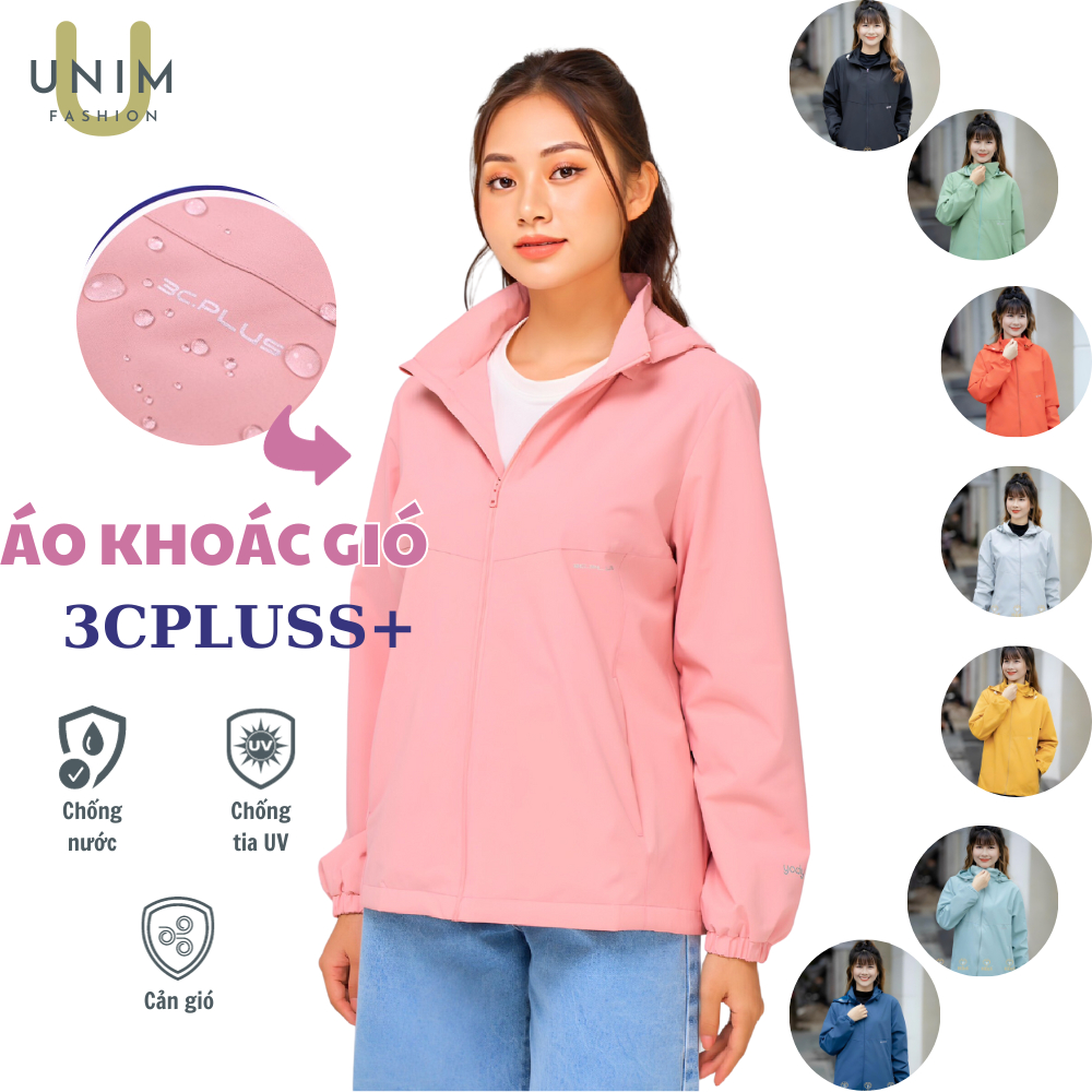 Áo Khoác Gió Nữ 2 Lớp 3C Unim Store Chống Nước Cản Bụi Ngăn Ngừa Tia UV Mũ Khóa Tháo Rời - G03