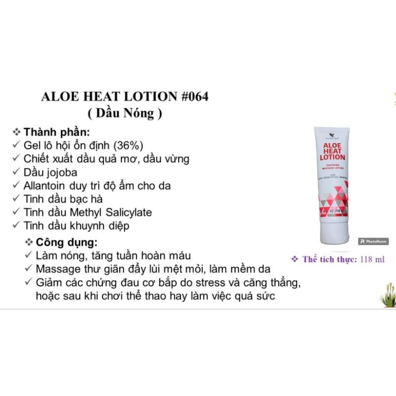 MẪU MỚI] Dầu nóng Lô Hội FOREVER 064flp