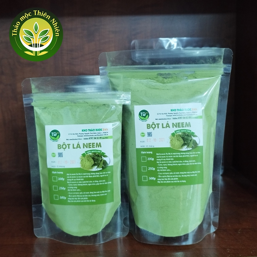 Bột lá Neem Ấn Độ sấy lạnh, se khít lỗ chân lông, chống lão hóa, kiềm dầu & làm mịn da, trắng hồng tự nhiên I Store 24h