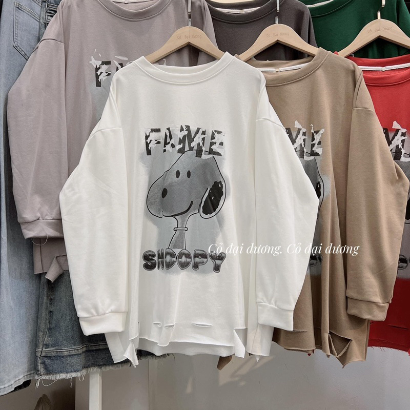Áo Pull Dài Tay Rách Chó FAME