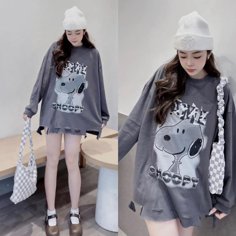 Áo Pull Dài Tay Rách Chó FAME