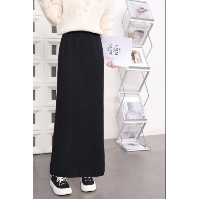 Chân váy len trơn dáng dài hàng QCL1