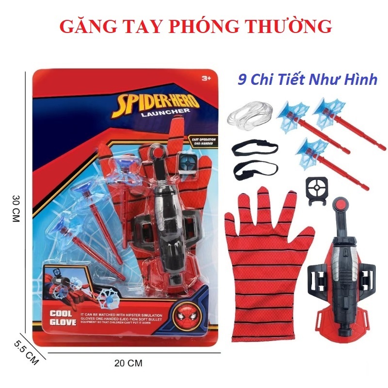 Găng tay người nhện siêu nhân nhện có lazer cao cấp cho bé vui chơi thỏa thích