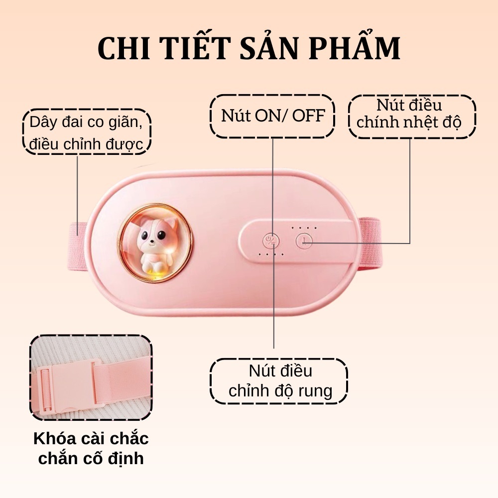 Máy Massage Bụng Kinh Chính Hãng Grose Giảm Đau Nhanh, Làm Ấm Bụng, Lưng, Tử Cung Cho Phụ Nữ Đến Kì